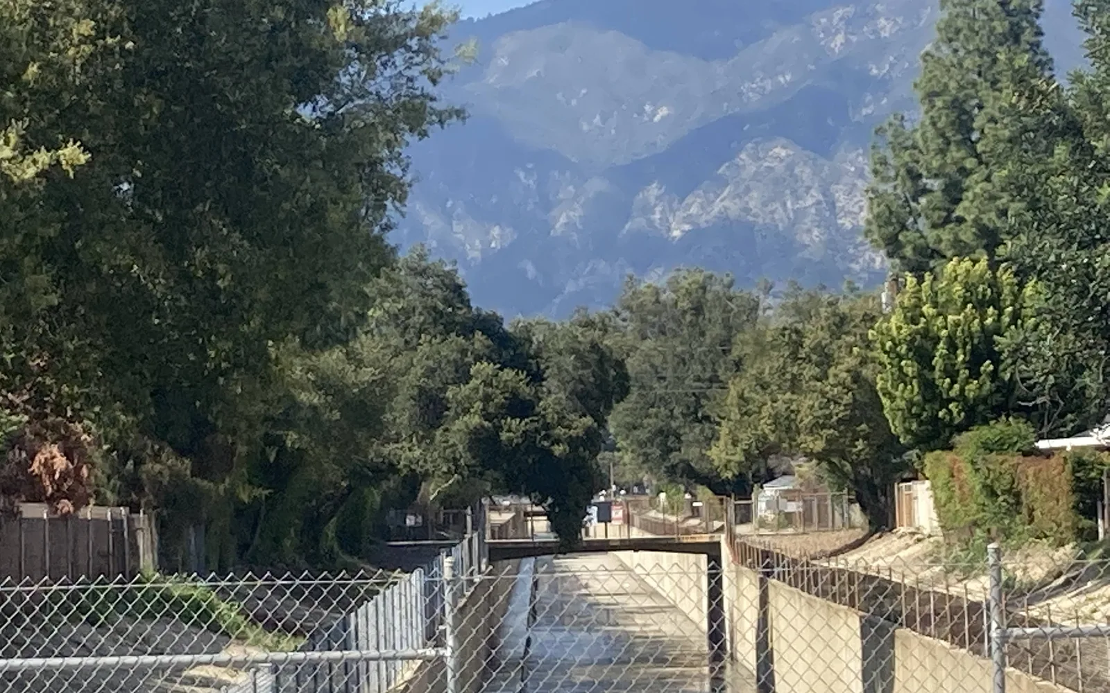 San Gabriel Valley landscape showing trees and suburban development characteristic of the region